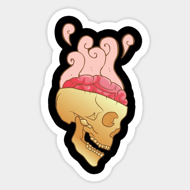 Smoking Skull Sticker by SDSRC